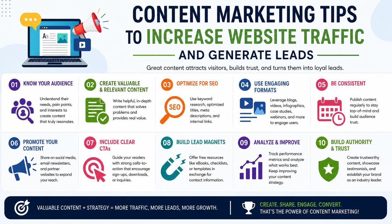 Content Marketing Tips to Increase Website Traffic and Generate Leads